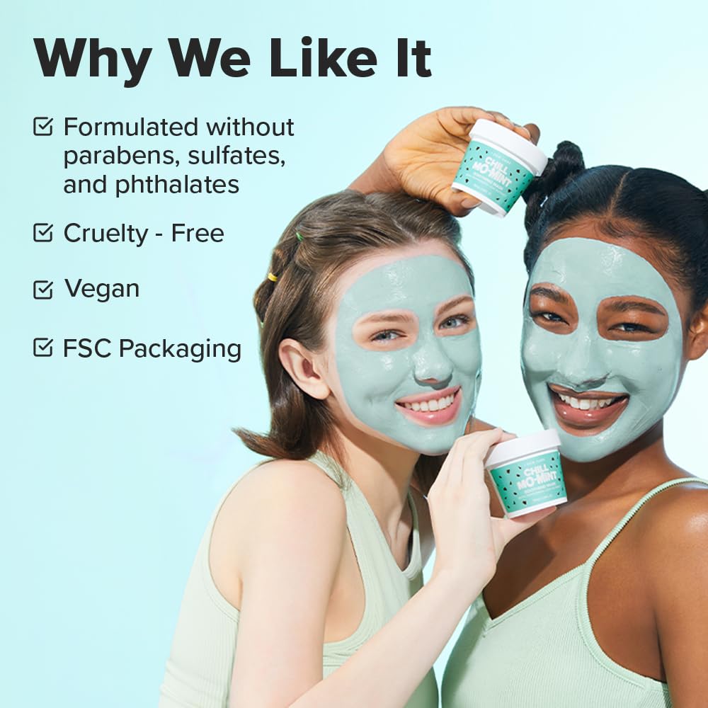 I DEW CARE Chill Mo-Mint ingredients highlight peppermint and aloe hydration.