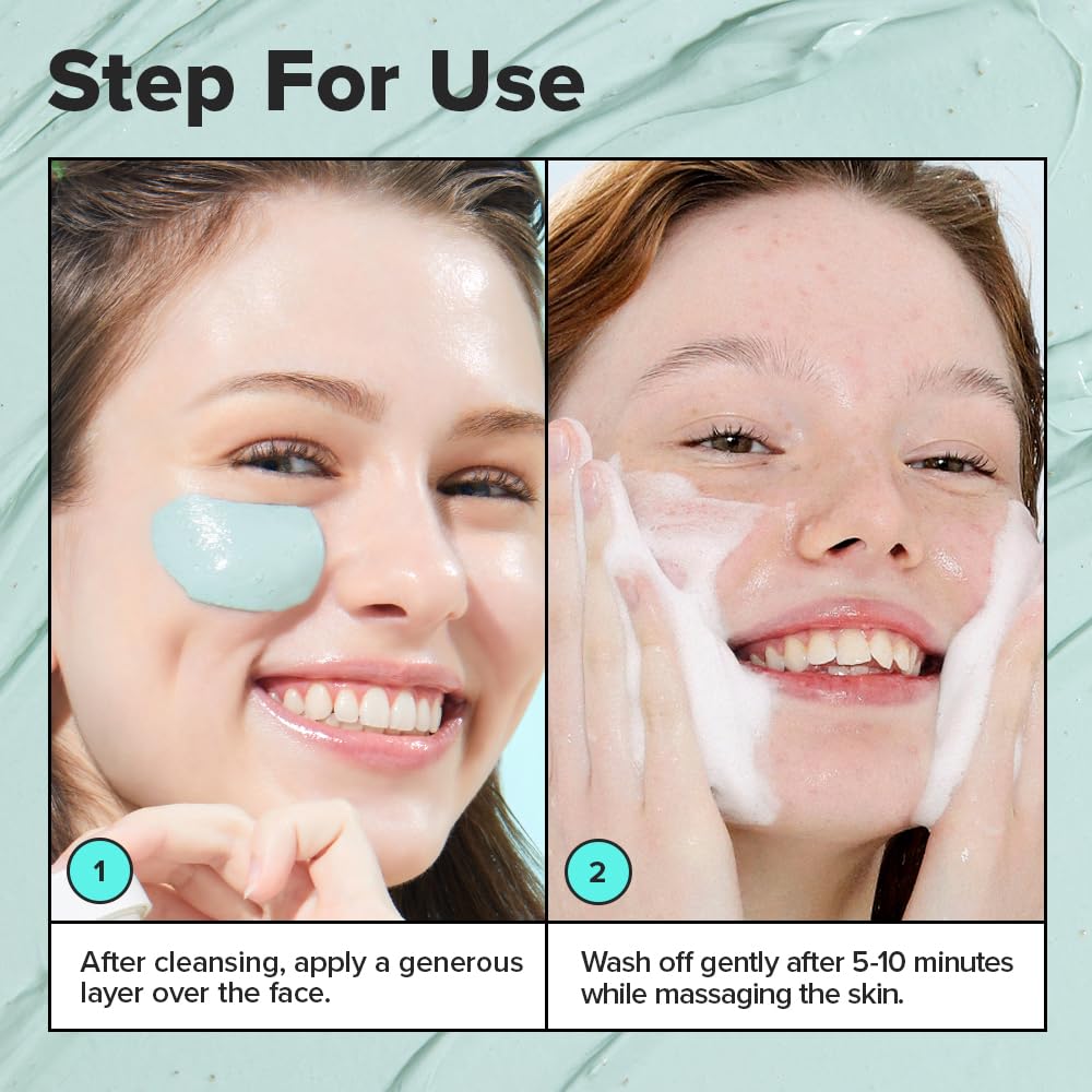 I DEW CARE Chill Mo-Mint texture closeup shows creamy cooling mask.