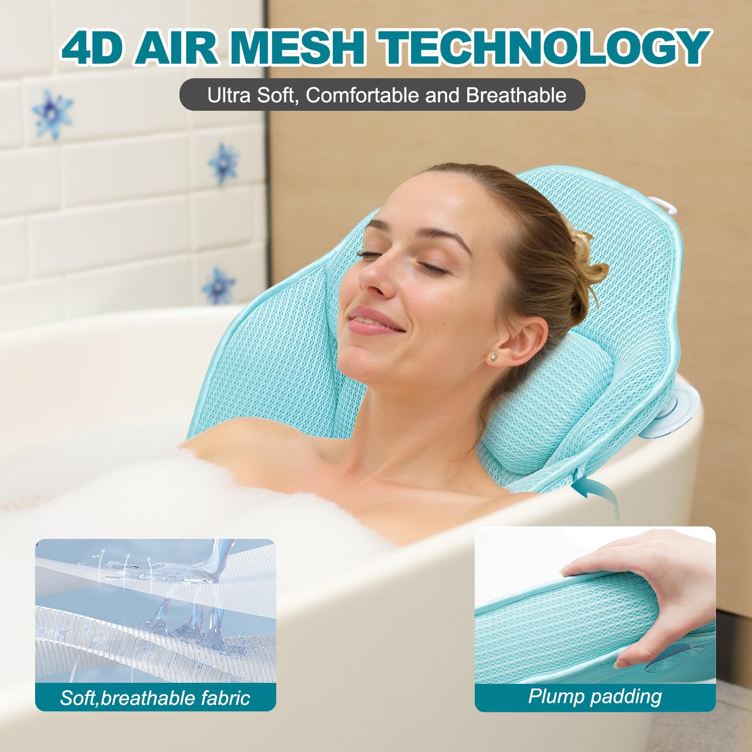 Idle Hippo with 12 suction cups stays secure on smooth tubs