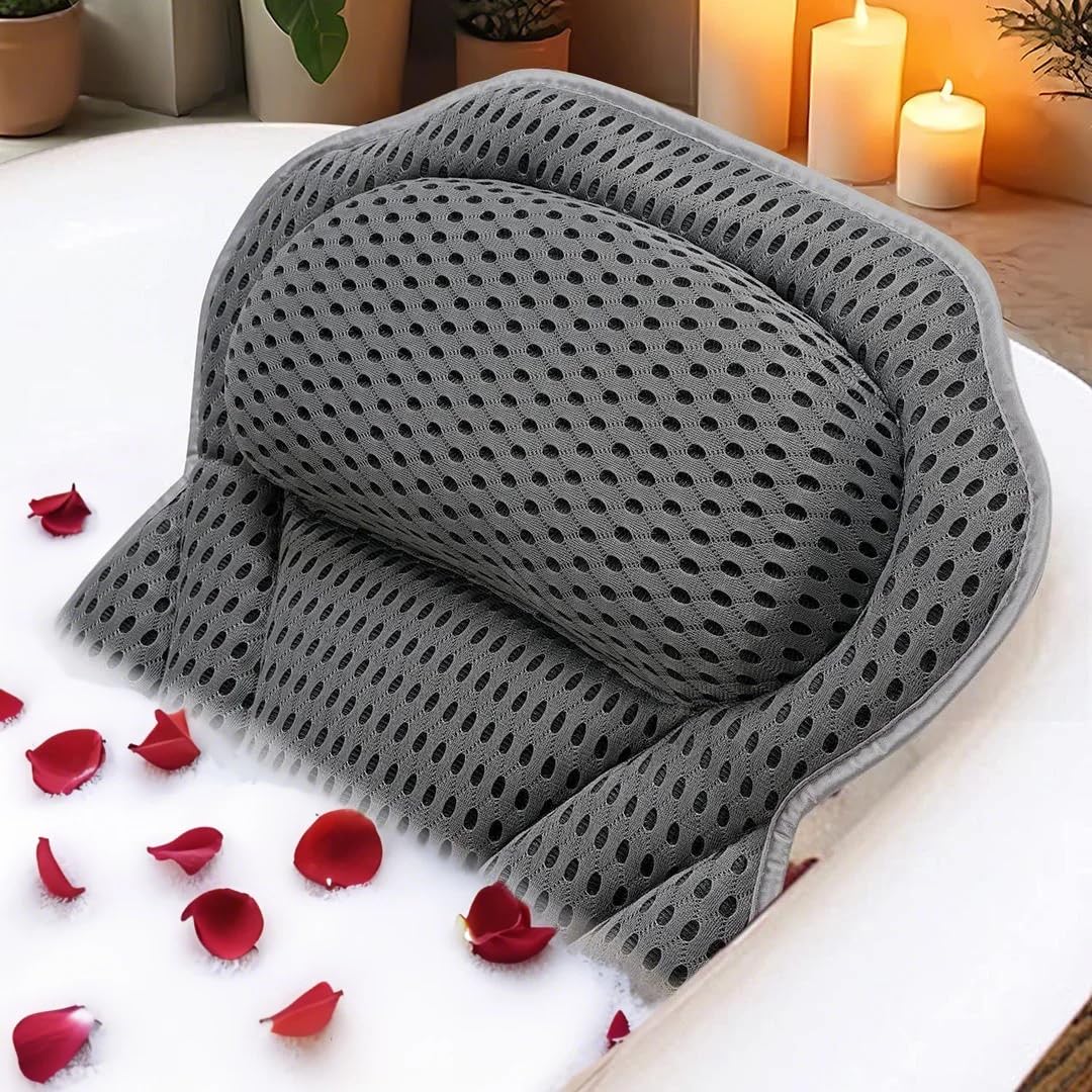 Idle Hippo bath pillow uses 4D mesh fabric for breathable comfort during soaks.
