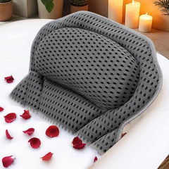 Idle Hippo bath pillow uses 4D mesh fabric for breathable comfort during soaks.