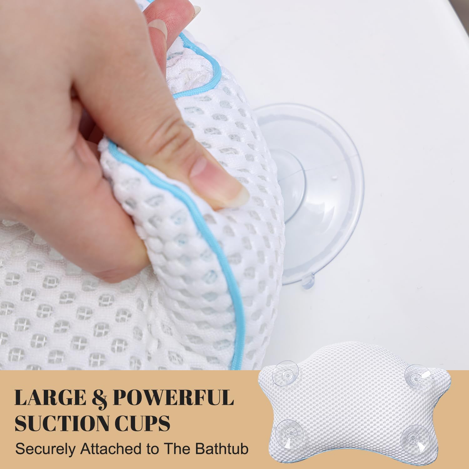 Idle Hippo pillow fits any tub with upgraded suction cups