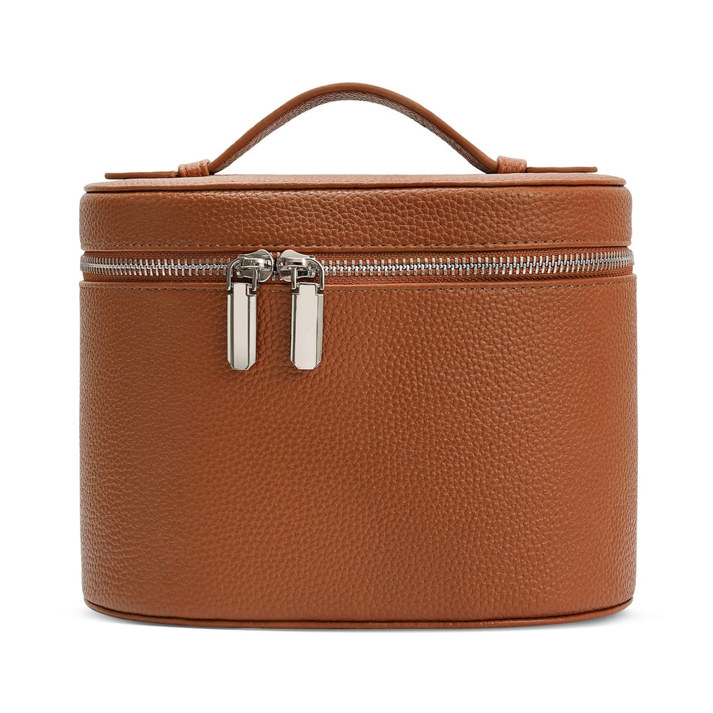 idoltimes cosmetic case leather exterior shows sturdy travel storage for cosmetics