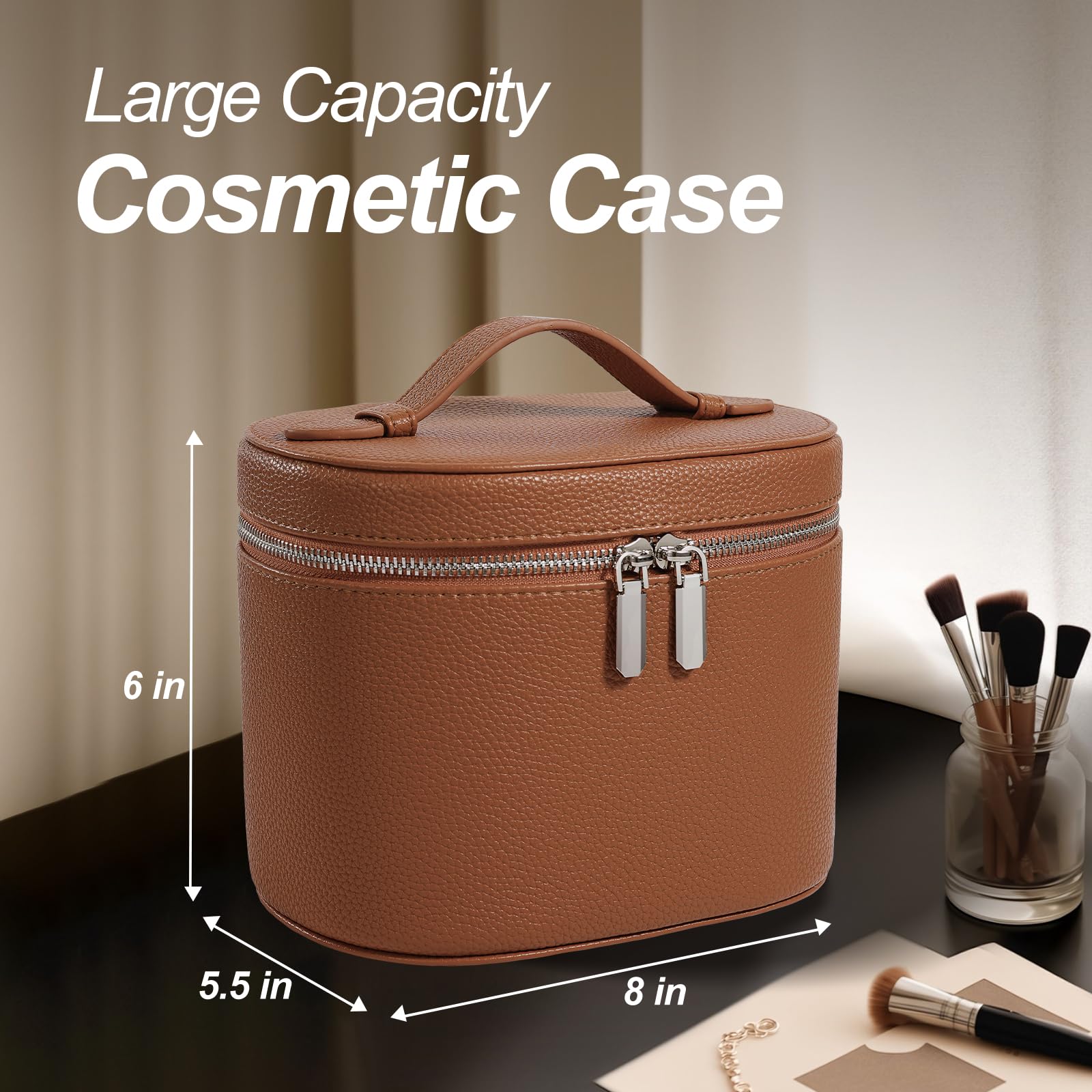 idoltimes cosmetic case top handle reinforced grip for durable daily use