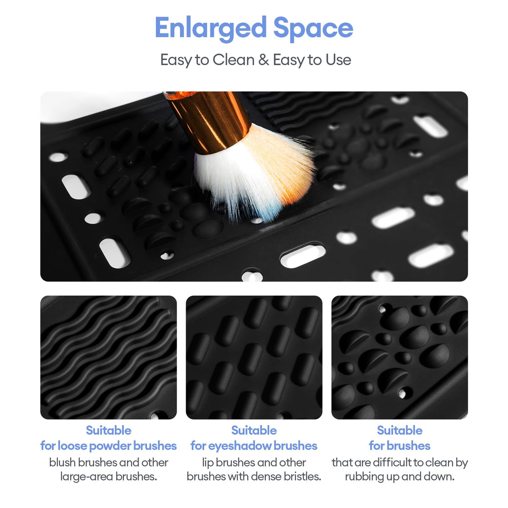 IeBilif silicone surface supports delicate brushes and quick drain after use.