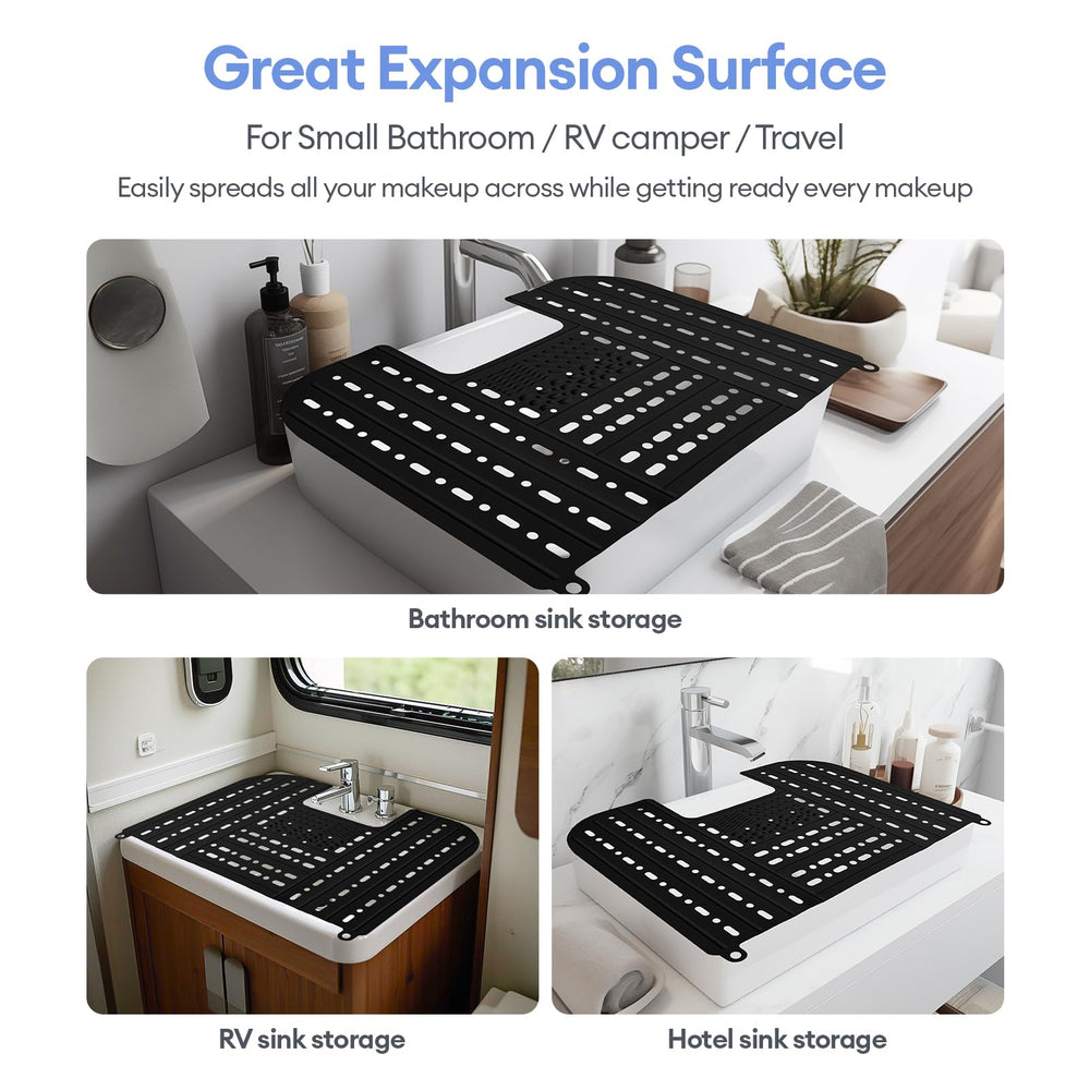 IeBilif sink cover in an RV setting for travel-friendly organization.