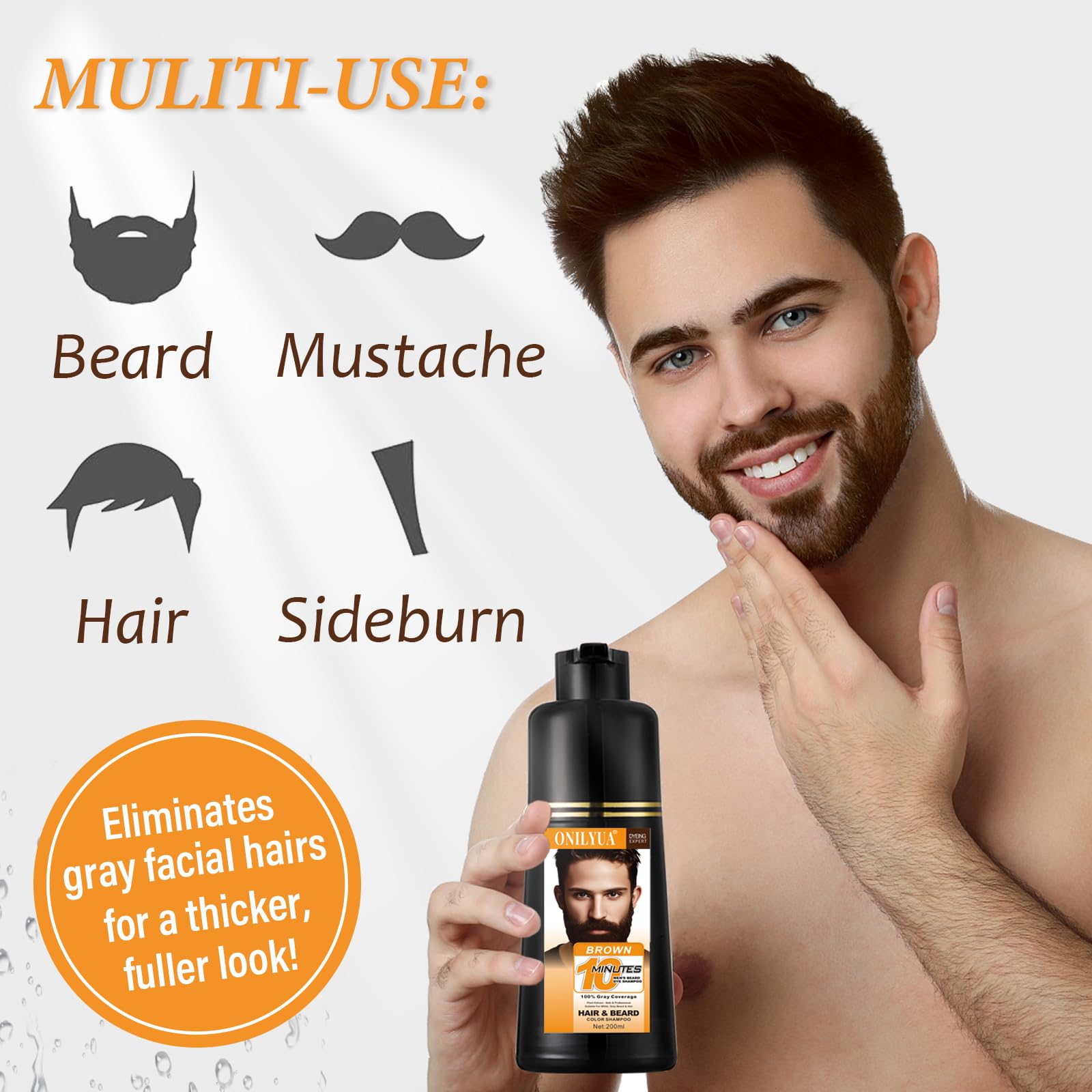 iemokoda 3-in-1 dye shampoo conditioner shown for streamlined grooming in one step.