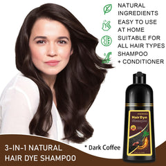 iemokoda dark coffee hair dye shampoo being applied to dry hair for even color