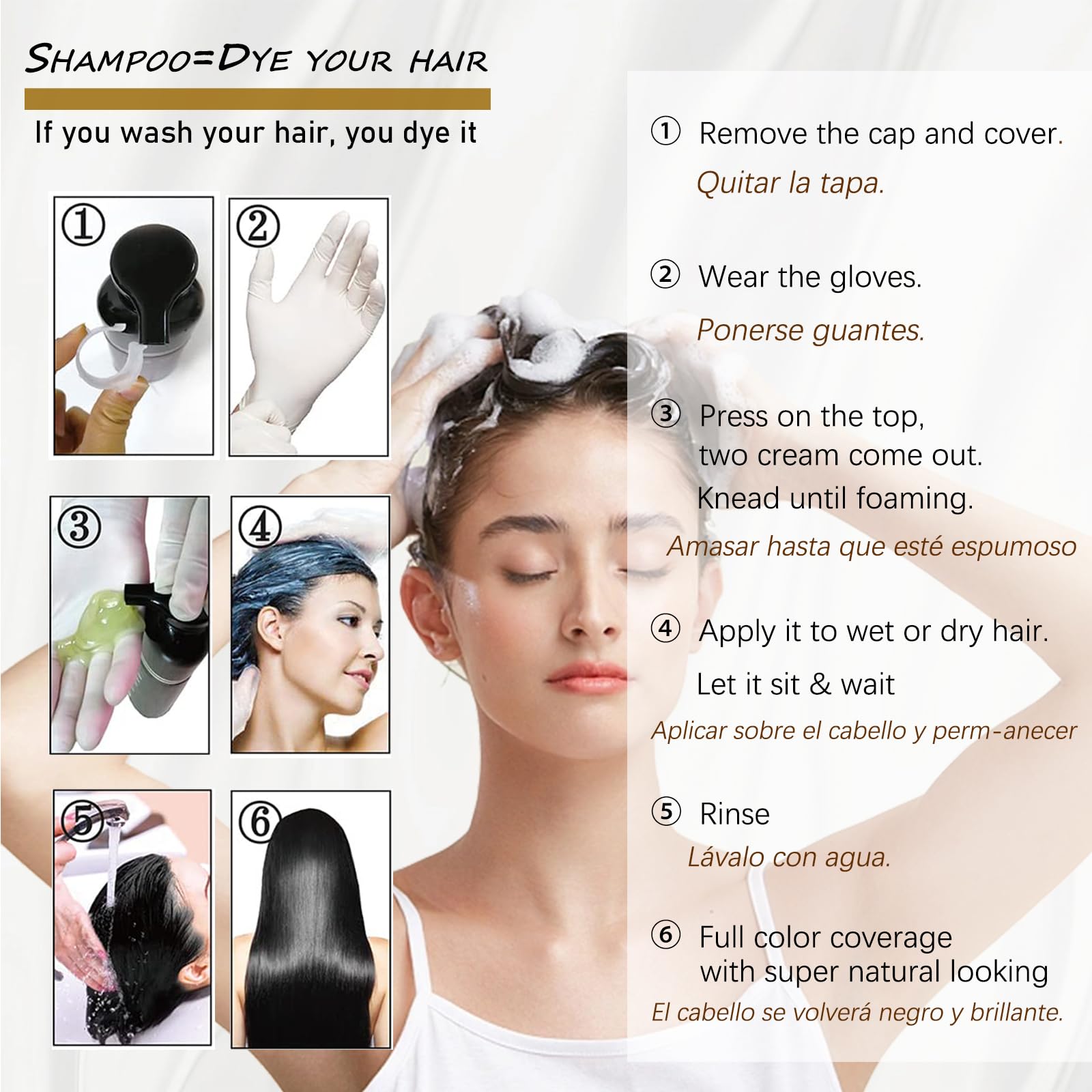 iemokoda dark coffee hair dye shampoo packaging side view in bathroom setting