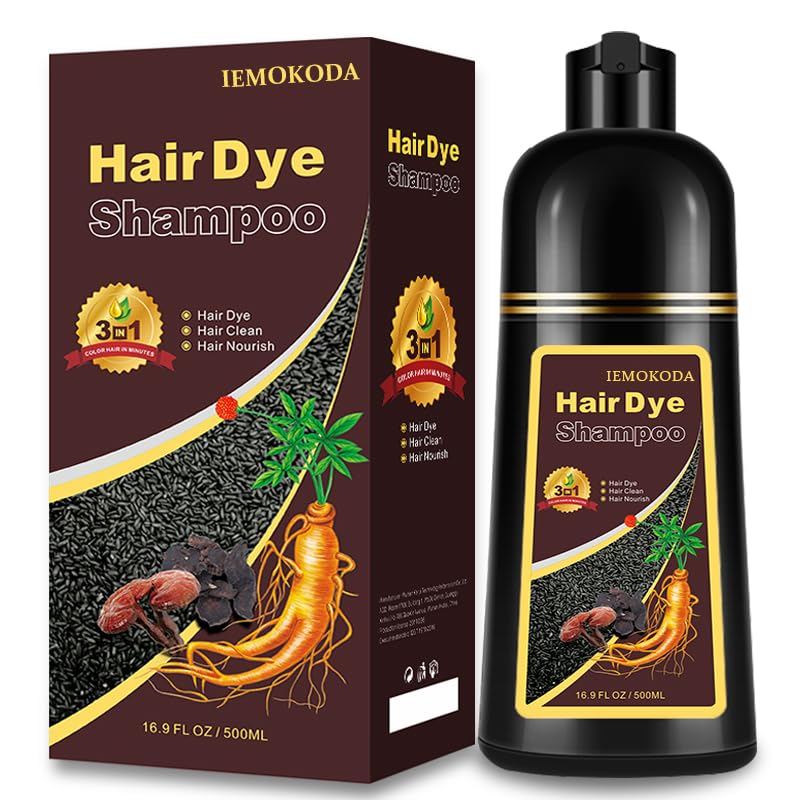 iemokoda hair dye shampoo gray-cover shows fast coverage in 15–45 minutes.