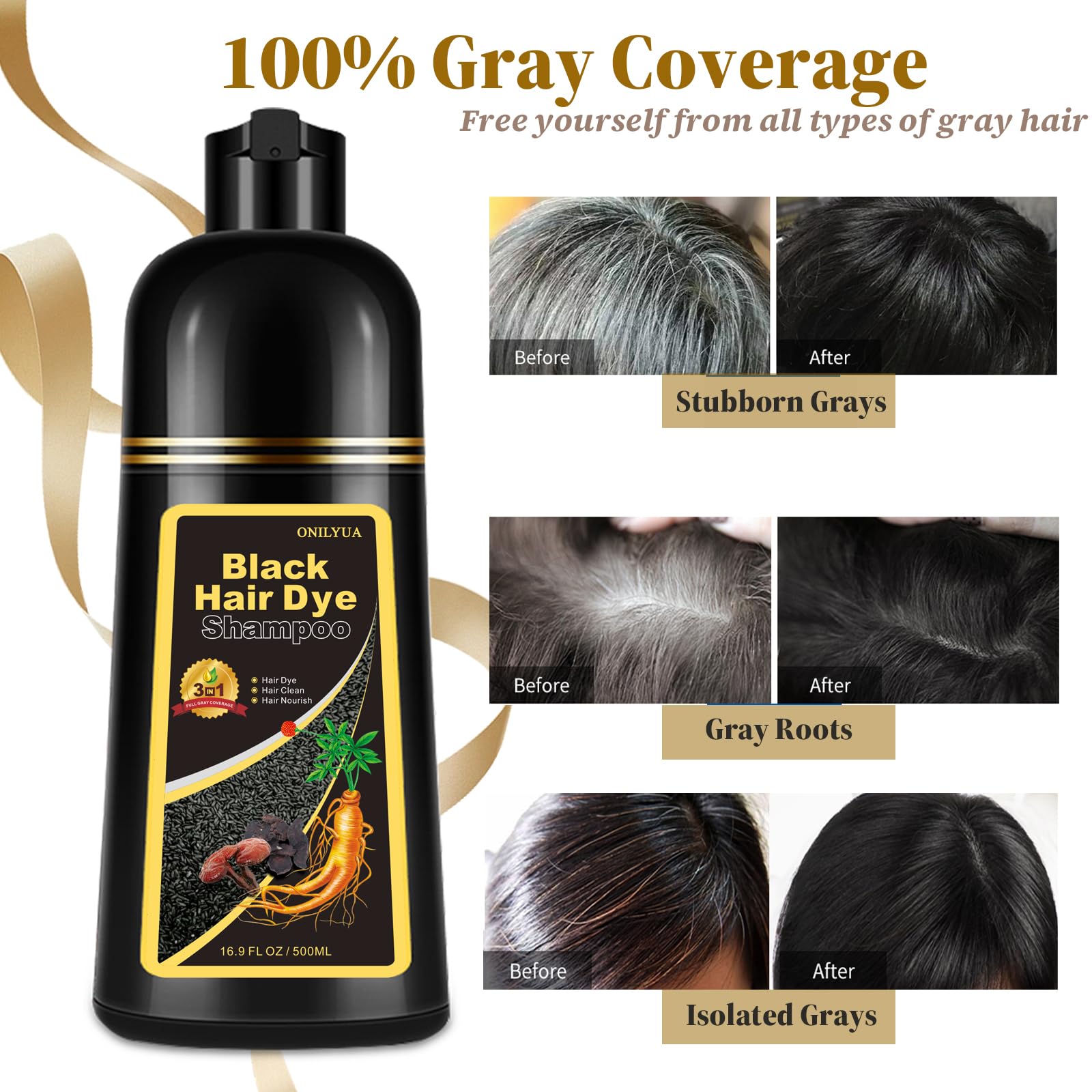 iemokoda Instant Black Hair Dye bubbles for simple, mess-free color application.
