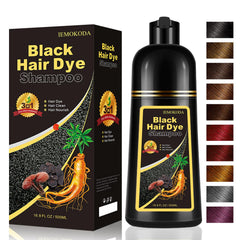 iemokoda Instant Black Hair Dye Shampoo bottle enabling quick gray coverage.