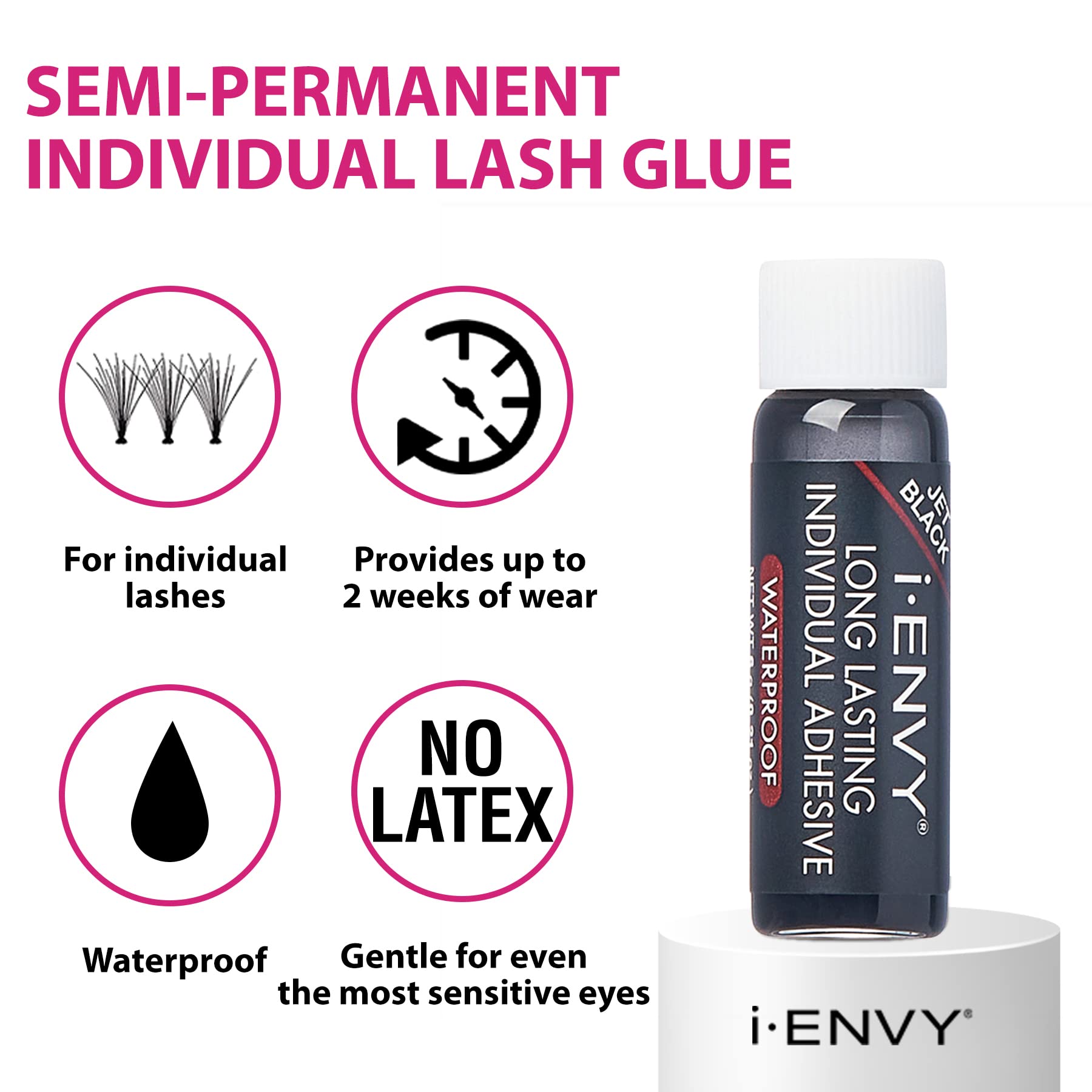 i-ENVY adhesivo de fijación fuerte para extensiones individuales.