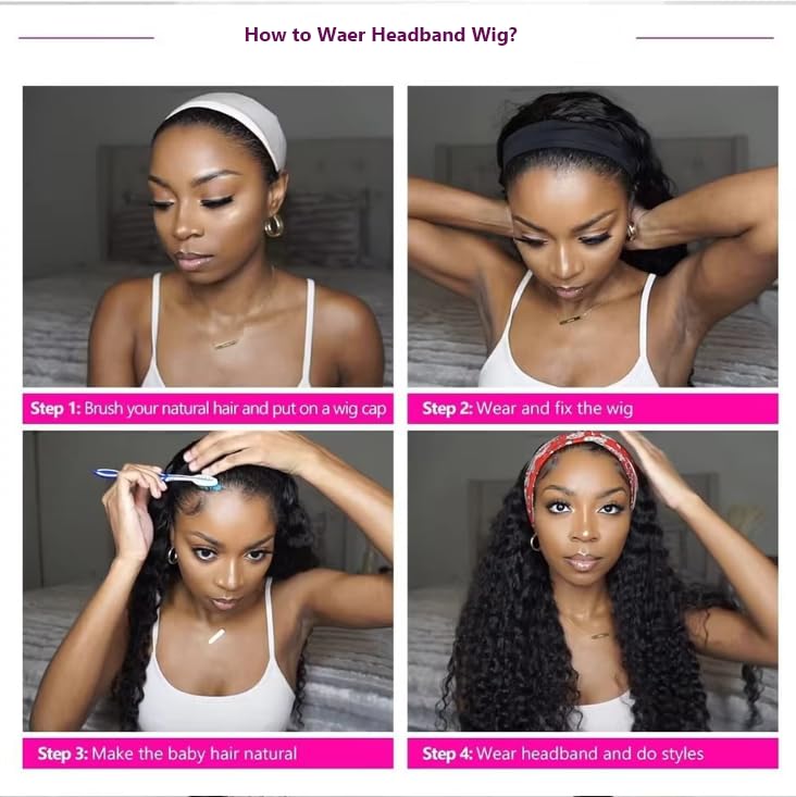 iesste headband wig on daily wear occasions such as work or events.