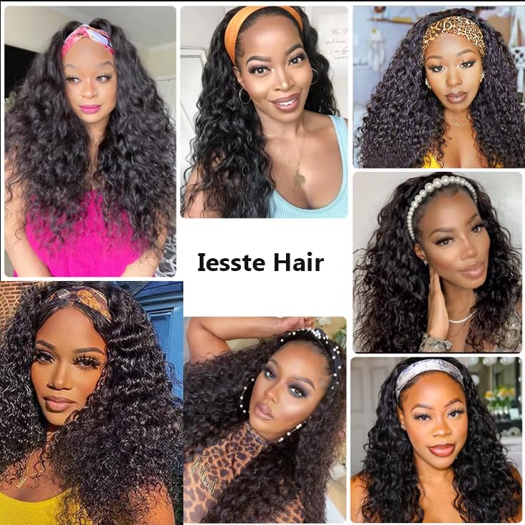 iesste headband wig with three combs for secure fit.