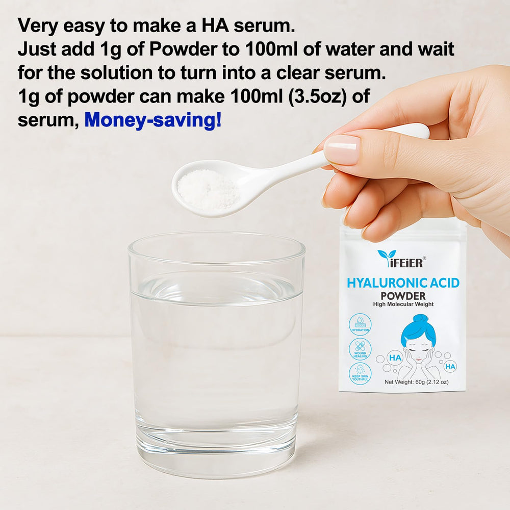 iFEiER Hyaluronic Acid Powder cosmetic grade and skin-safe for sensitive skin
