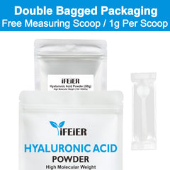iFEiER Hyaluronic Acid Powder dissolving in water to create a clear DIY serum