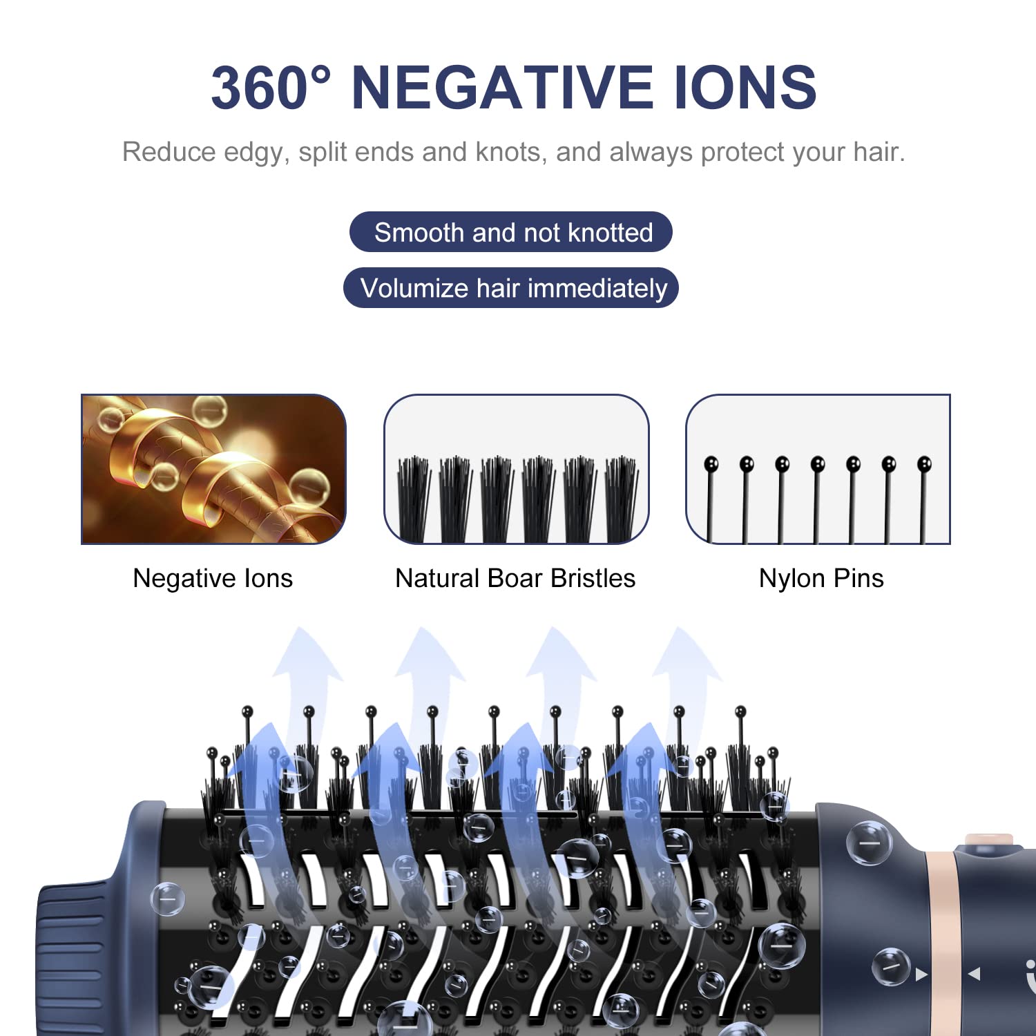 IG INGLAM 3-mode heat settings offer tailored styling for different hair types.