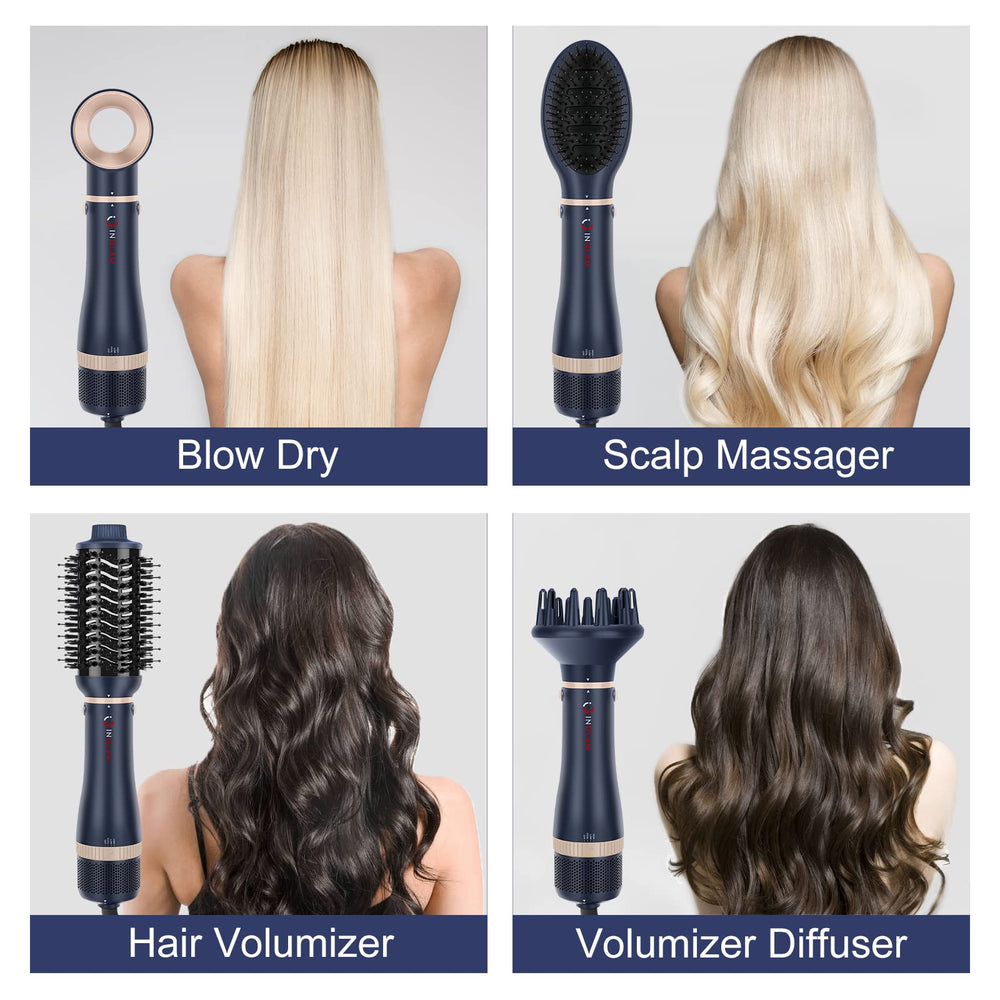 IG INGLAM 4-in-1 drying head demonstrates efficient styling without multiple tools.