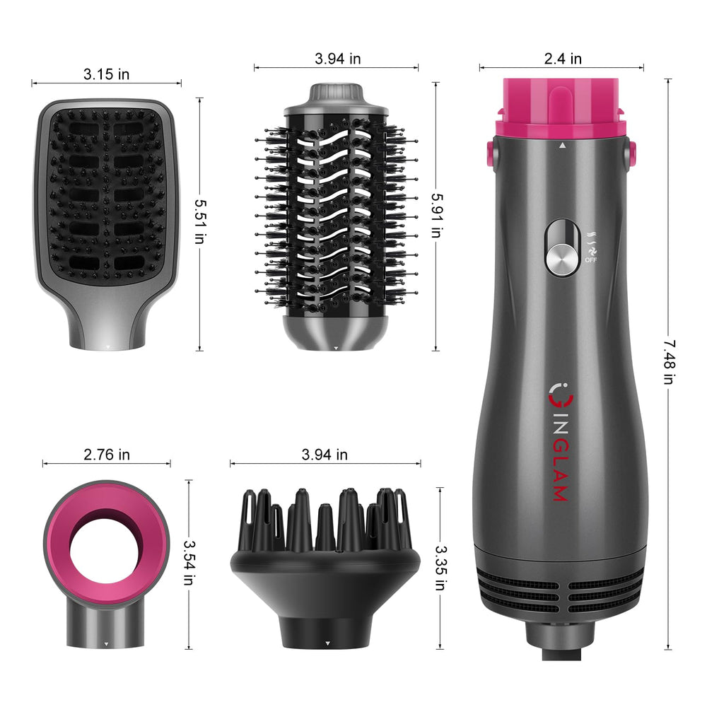 IG INGLAM 4 in 1 hot air brush straightening brush for sleek results