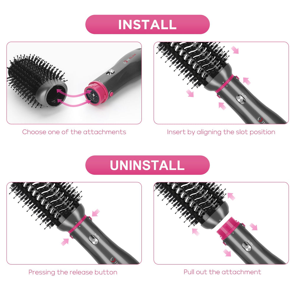 IG INGLAM 4 in 1 hot air brush volumizing brush for added body