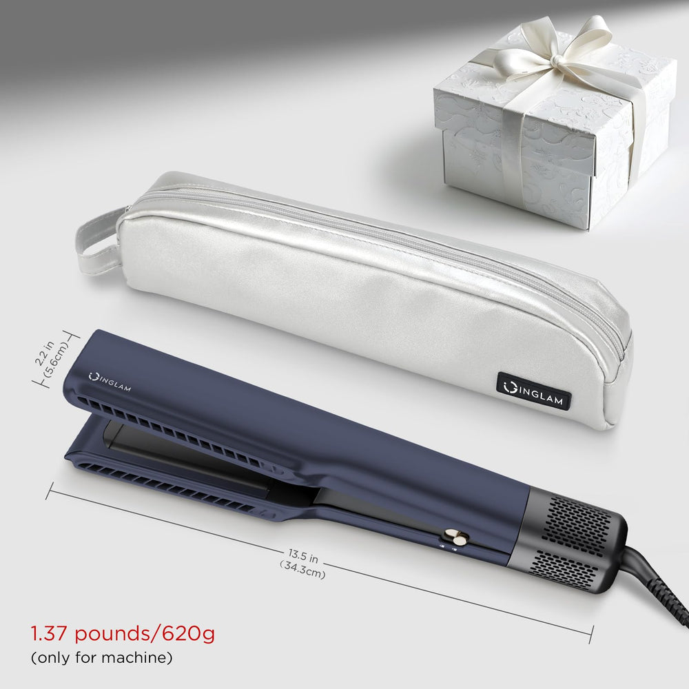 IG INGLAM Air Straightener features a sleek design that complements any vanity.