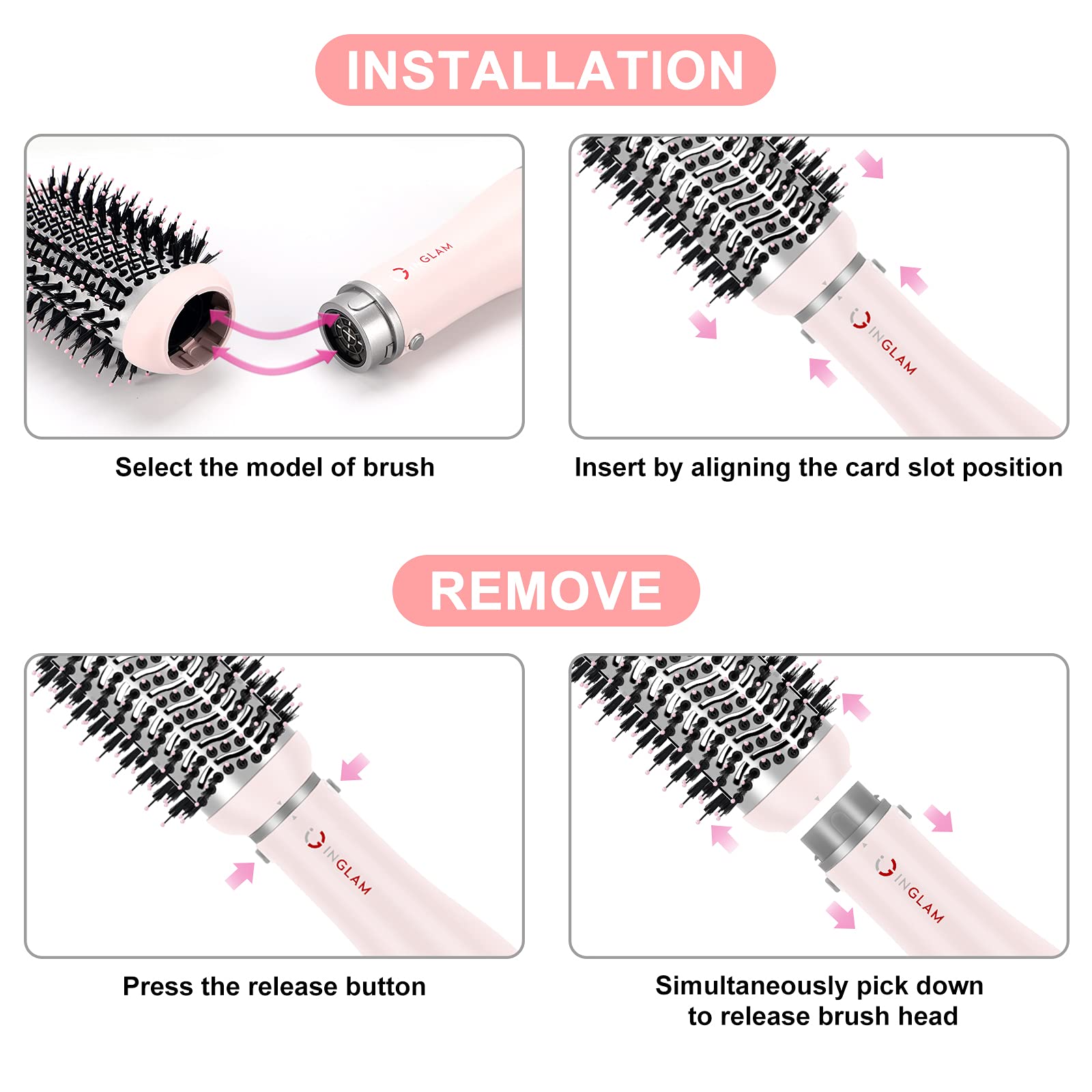 IG INGLAM negative-ion technology head for smoother hair with less static