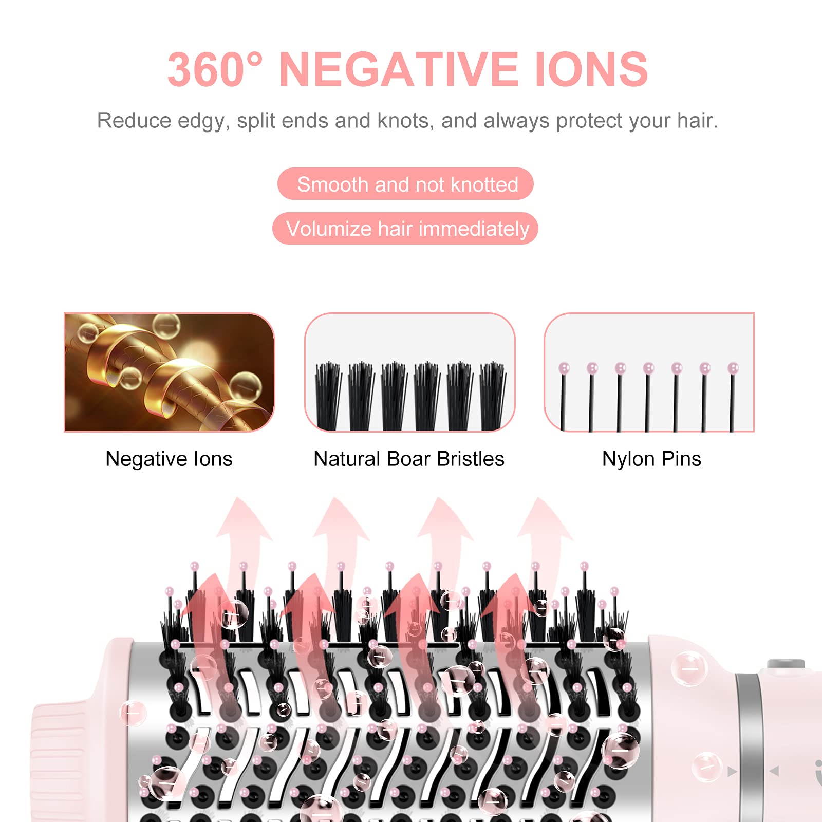 IG INGLAM detachable design enables fast brush head changes during styling