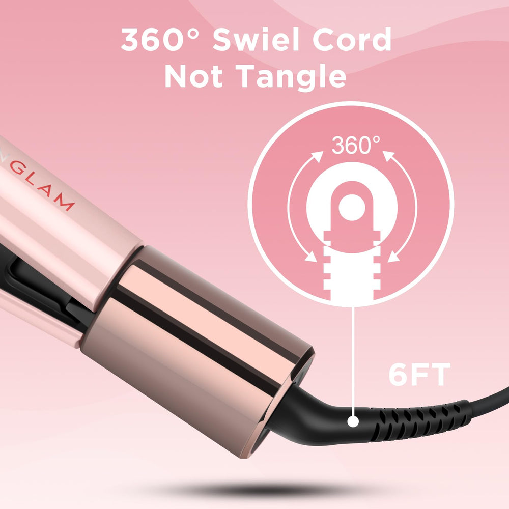 IG INGLAM titanium flat iron heat settings display helps select the right temperature