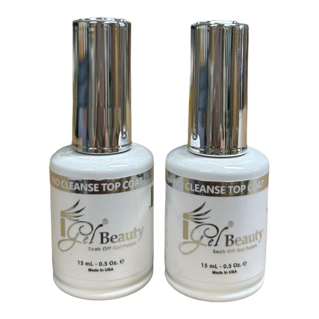 IGEL Impeccable Gel Top Coat 2-pack offers lasting shine and no-cleanse ease.