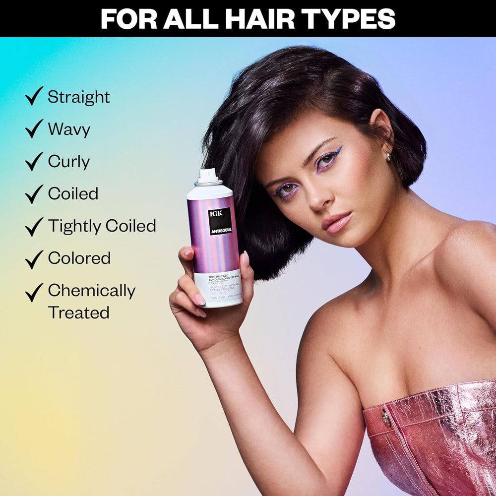 IGK Antisocial Bedtime Brush-Through aids sleep-time hair smoothing.
