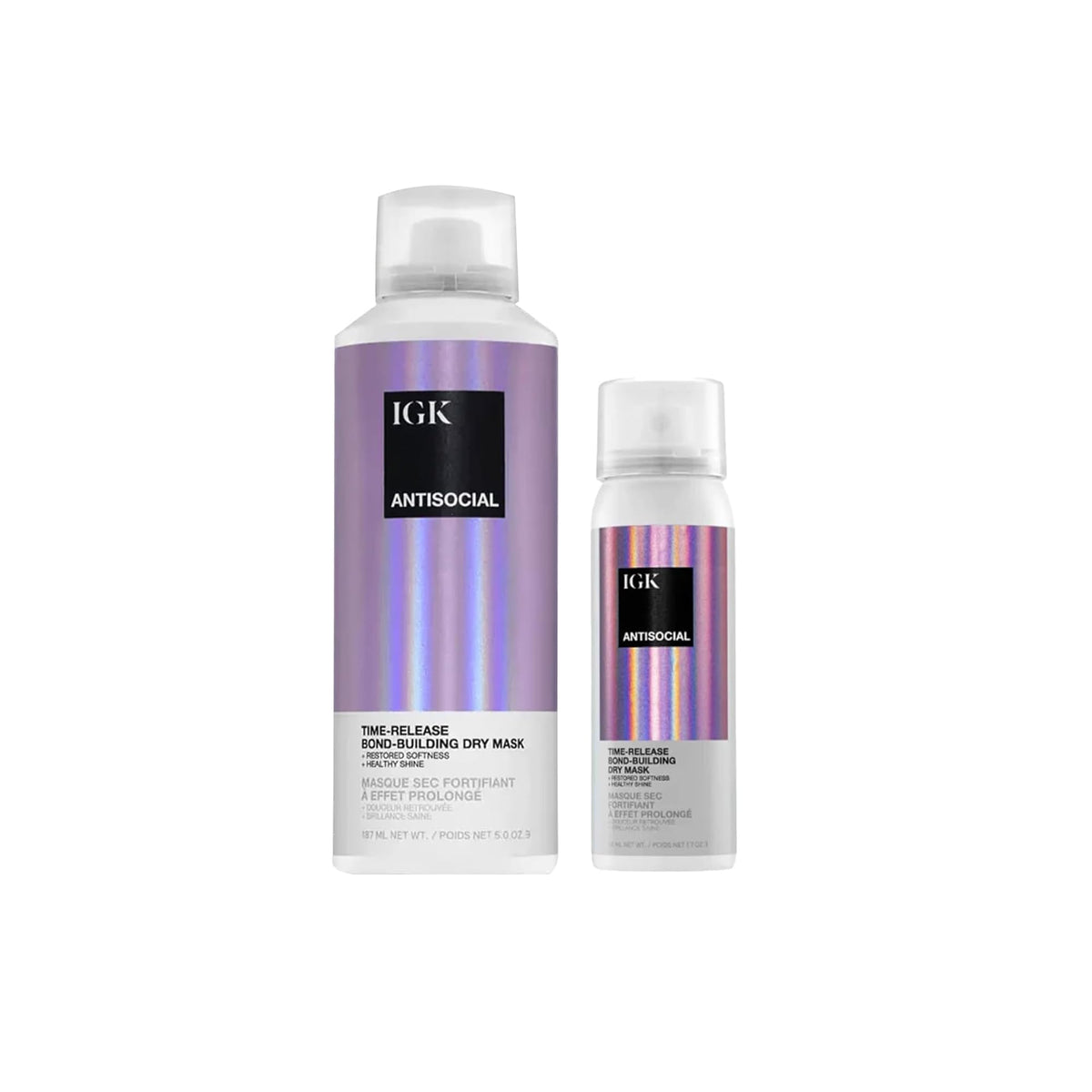 IGK Antisocial Dry Hair Mask pack shot; bond-building hydration for overnight care.