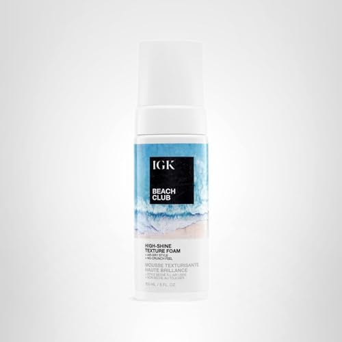 IGK Beach Club air-dry foam is travel-friendly for quick styling.