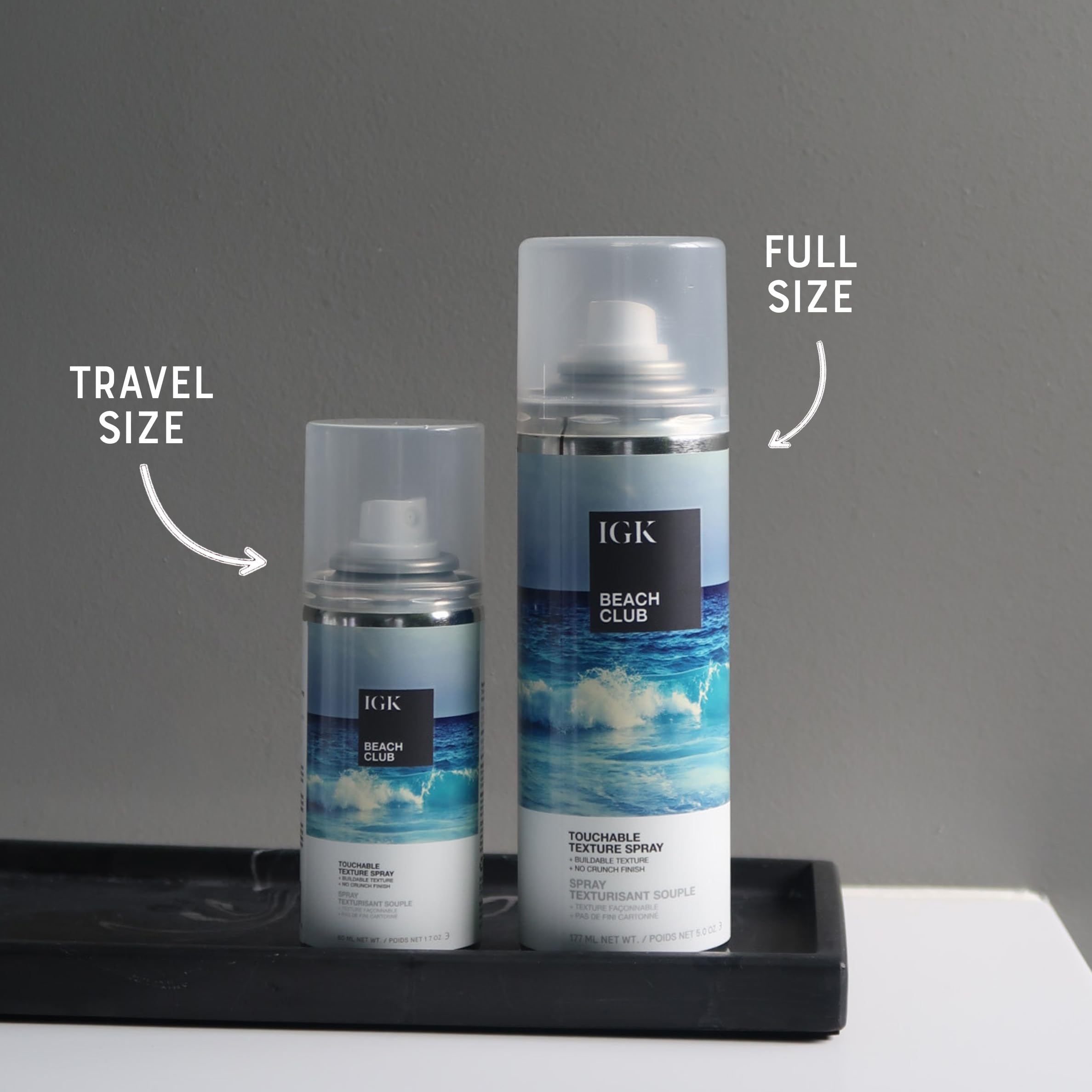 IGK Beach Club travel bundle packaging for on-the-go styling.