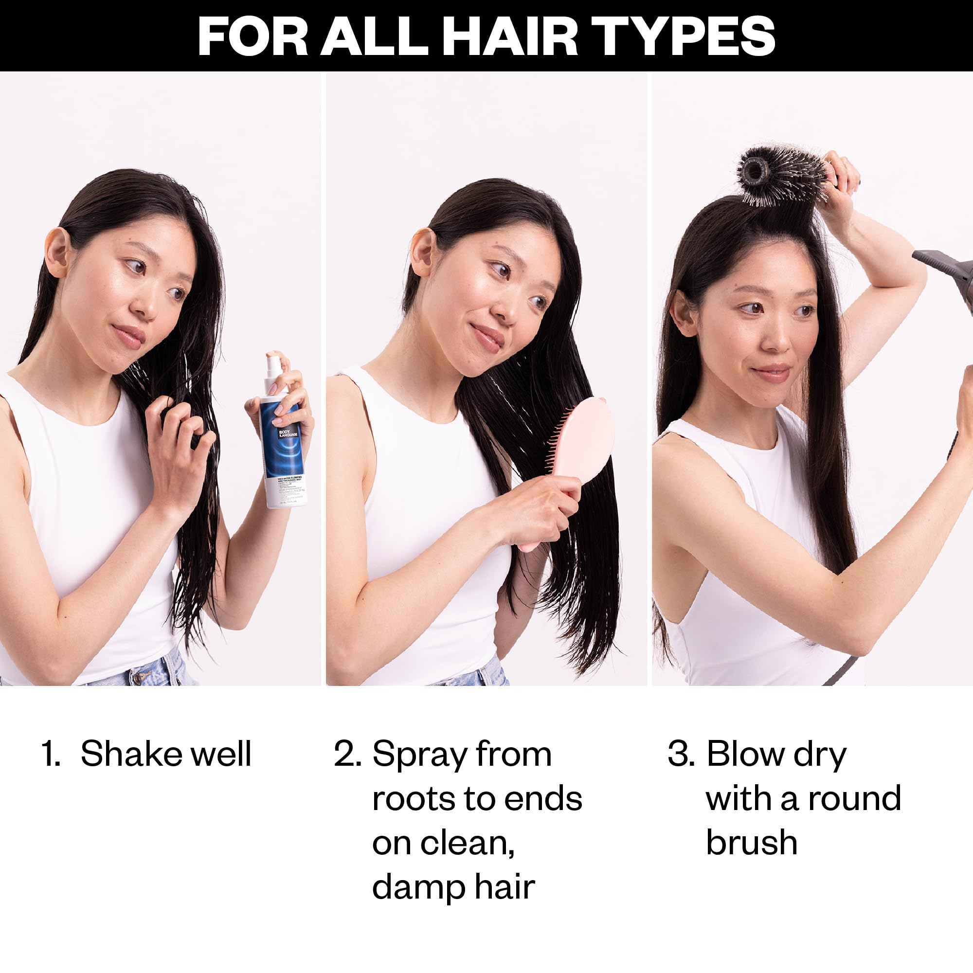 IGK Body Language volume boost result after styling on fine hair.