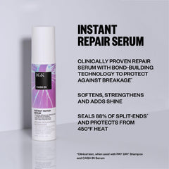 IGK Cash In serum application on hair shows easy distribution for quick repair routine