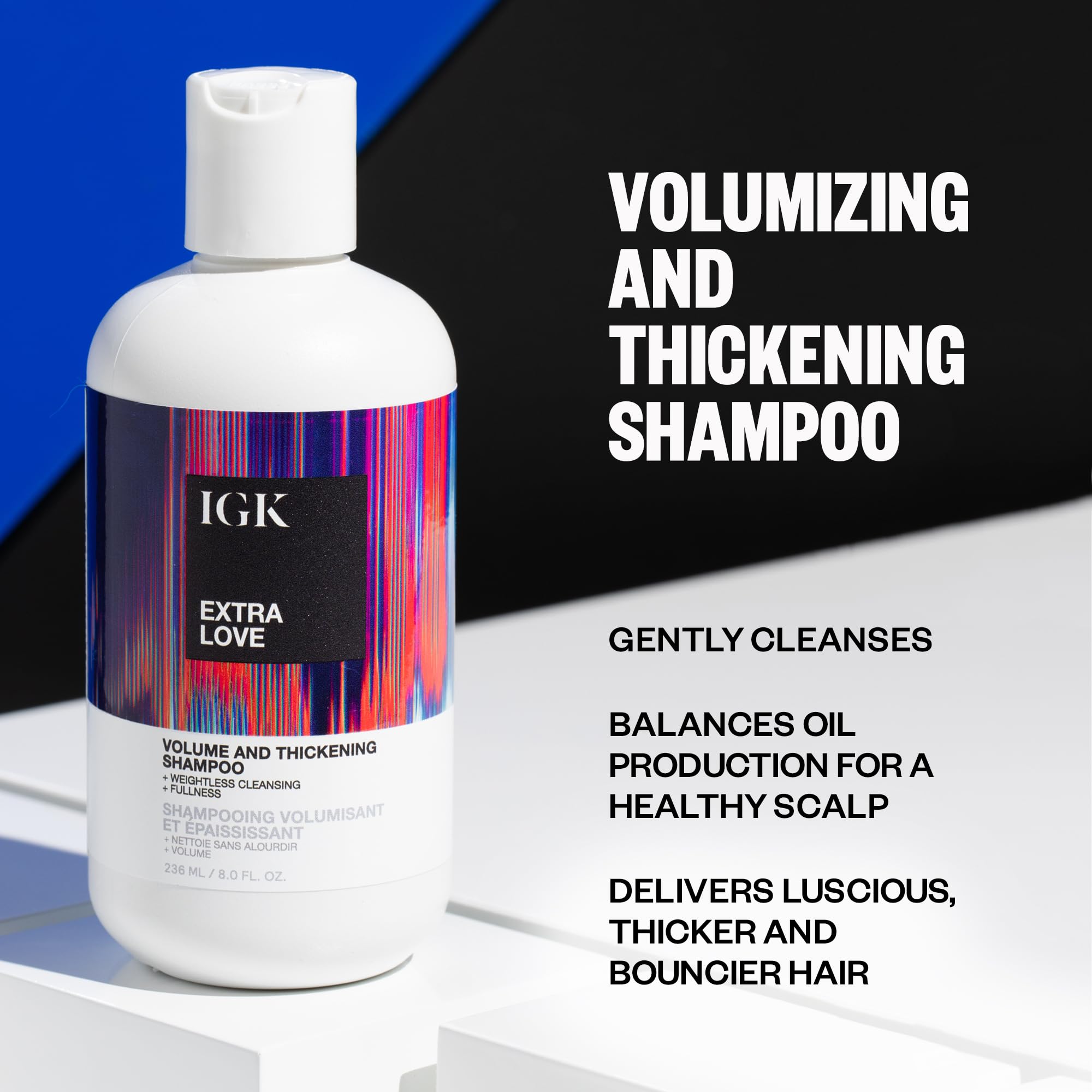 IGK Extra Love foamy lather provides refreshing root cleanse.
