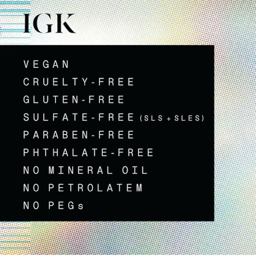IGK First Class travel-size bottles showcasing portable odor control and oil absorption.