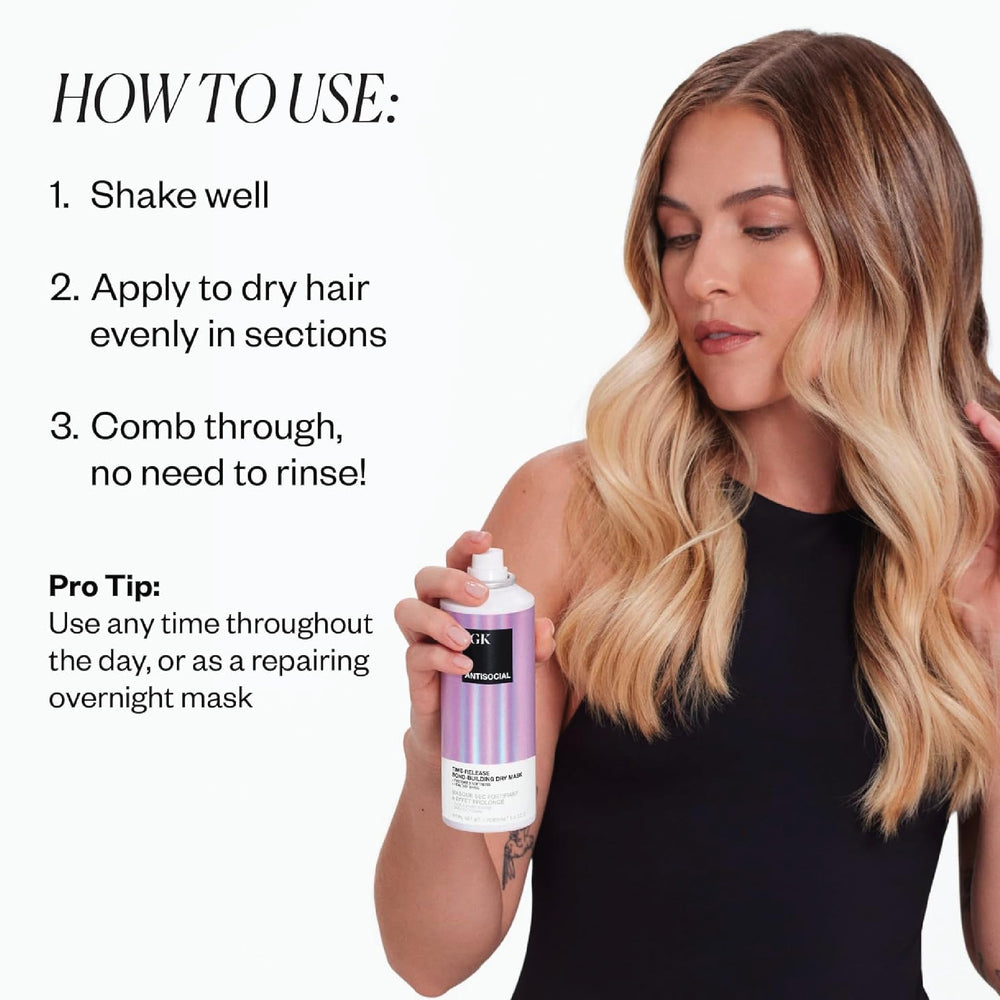IGK Good Behavior Spirulina smoothing spray; smooths and tames frizz