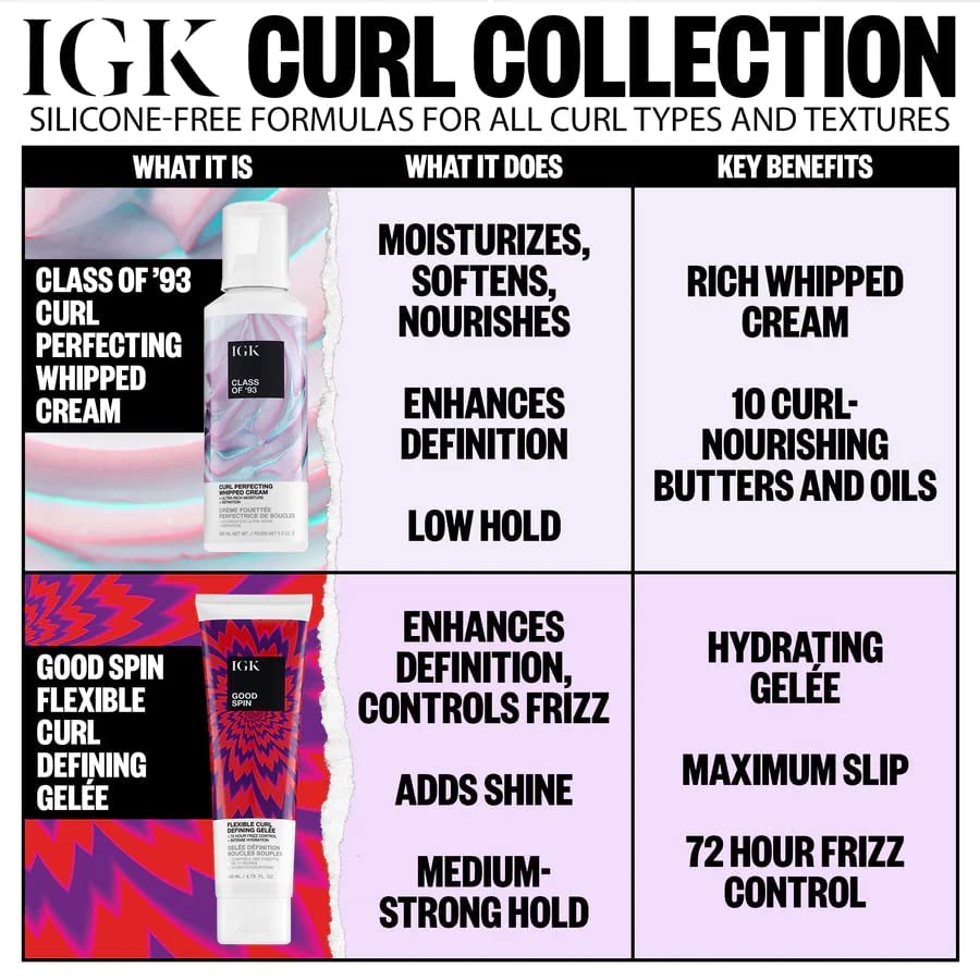 IGK Good Spin hair defining curls close-up shows texture and shine