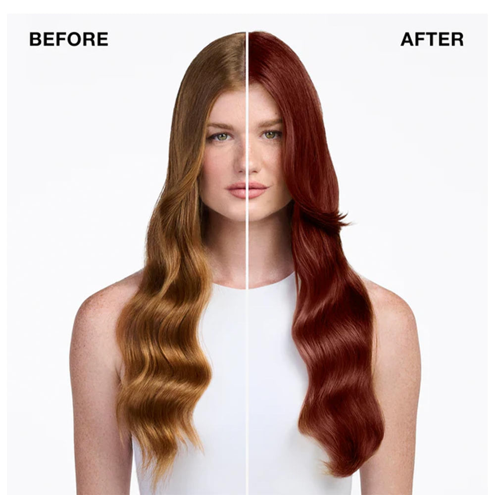 IGK Hair Gloss Toner Fiery Copper shade swatches show glow