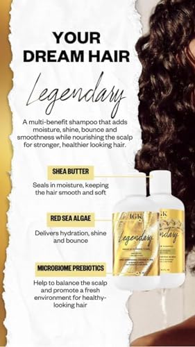 IGK Legendary Dream Conditioner bottle highlights lightweight moisture for smooth, manageable strands.