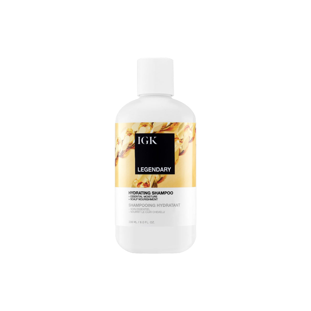 IGK Legendary Dream Hair Shampoo bottle front showing vegan formula for healthy-looking hair