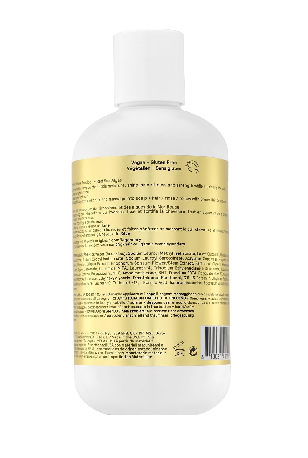 IGK Legendary Dream Hair Shampoo pour demonstrates rich lather and hydration