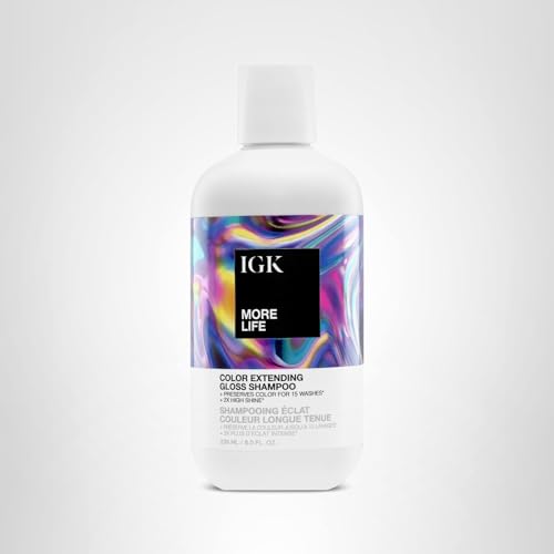 IGK MORE LIFE packaging detail emphasizes Color-Locking Polymers for color retention