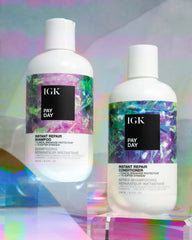 IGK PAY DAY bottle pour close-up demonstrates easy, mess-free application