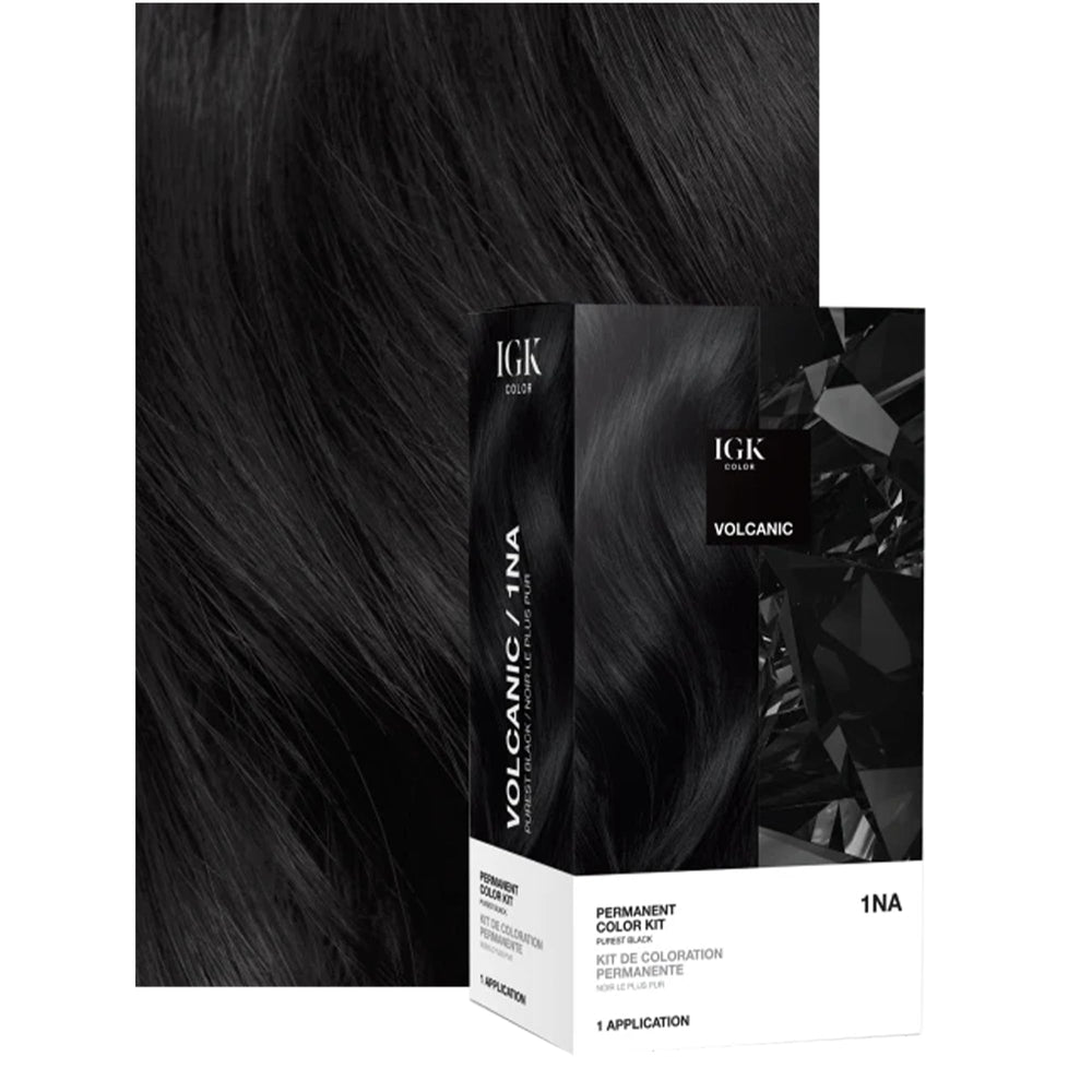 IGK 1NA Volcanic Purest Black color kit box with bold packaging