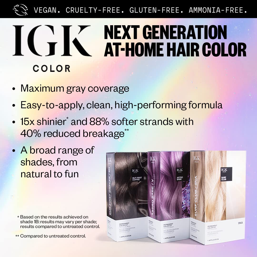 IGK Color Kit hair coverage on regrowth with even distribution