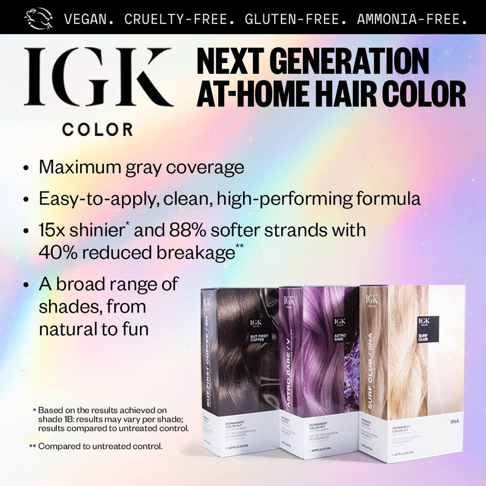 IGK Color Kit hair coverage on regrowth with even distribution