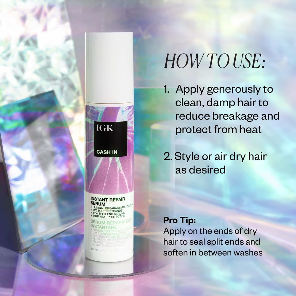 IGK vegan silk ingredient closeup underscores luxury smoothness and internal strength